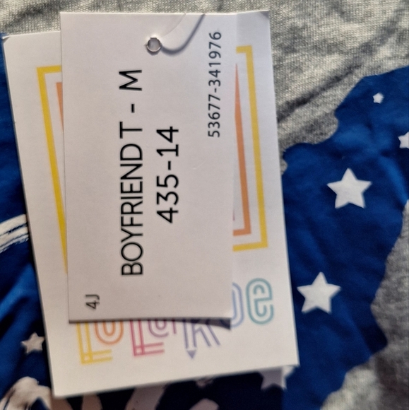Lularoe Gray Shirt with Blue Graphic - Picture 4 of 4